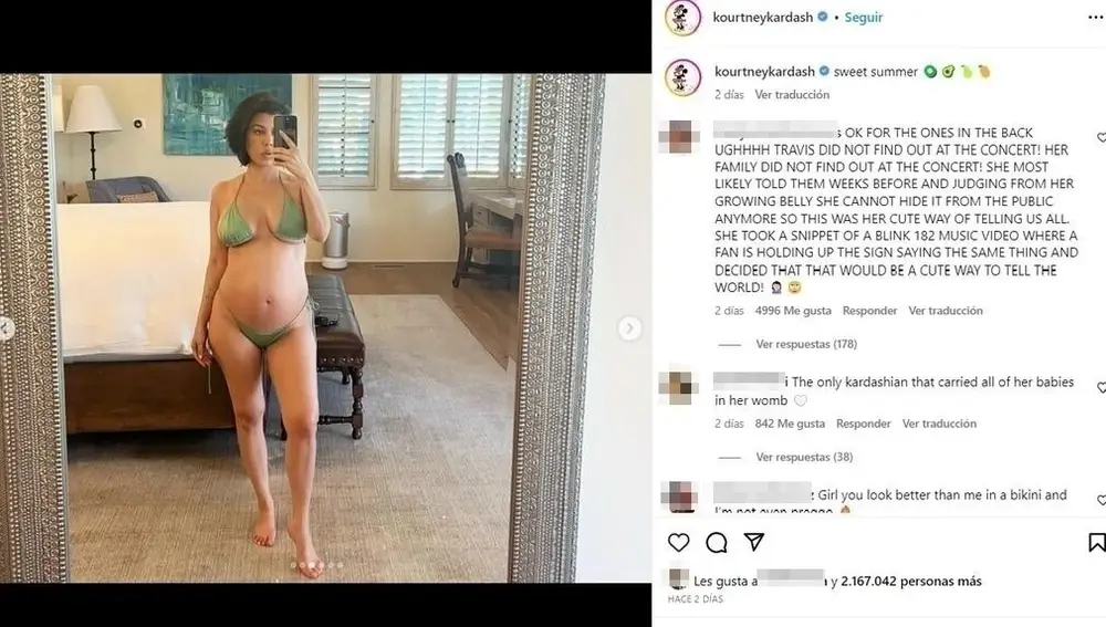 Kourtney Kardashian comparte una imagen en bikini