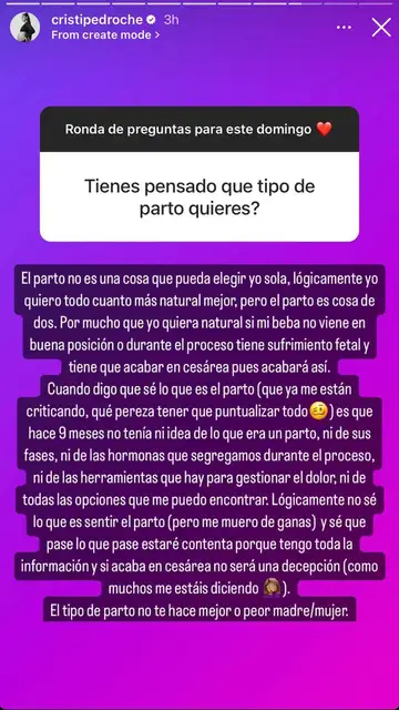 Cristina Pedroche responde una pregunta sobre el parto Cristina Pedroche responde una pregunta sobre el parto