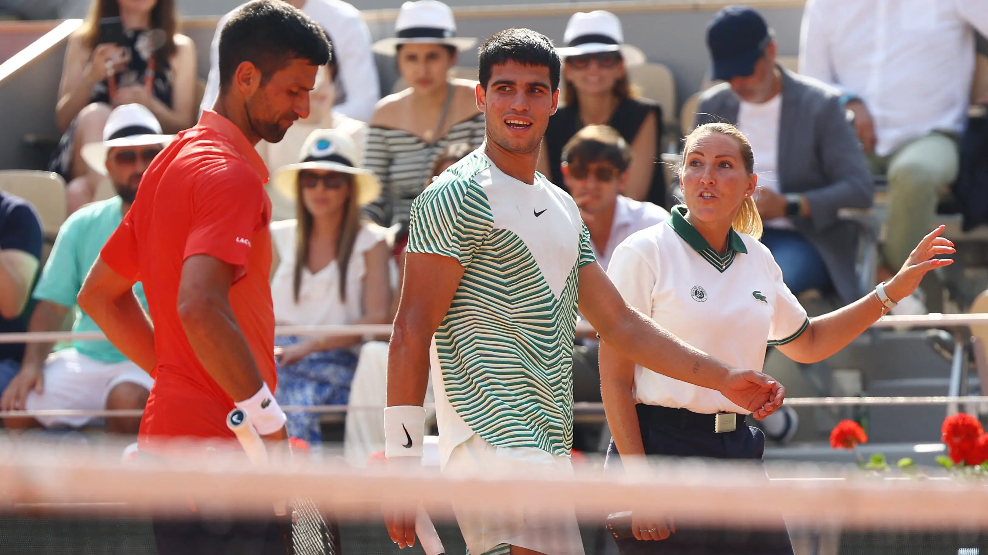 Alcaraz y Djokovic, en su duelo de semifinales de Roland Garros