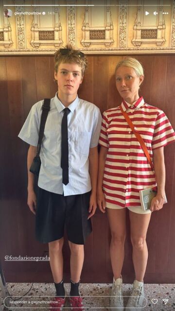 Gwyneth Paltrow y su hijo Moses Martin 