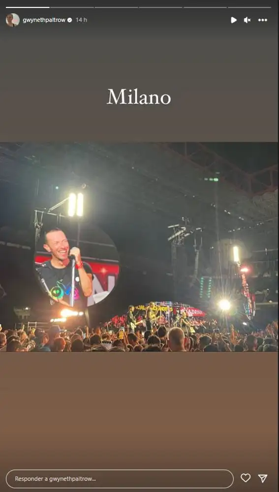 Gwyneth Paltrow en el concierto de Coldplay