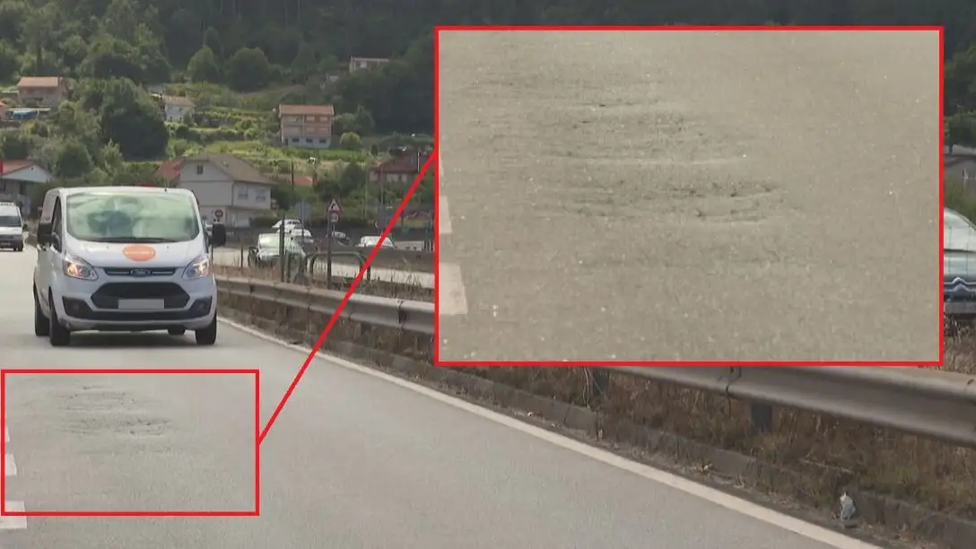 Baches en la A-55 (Vigo-Tui)