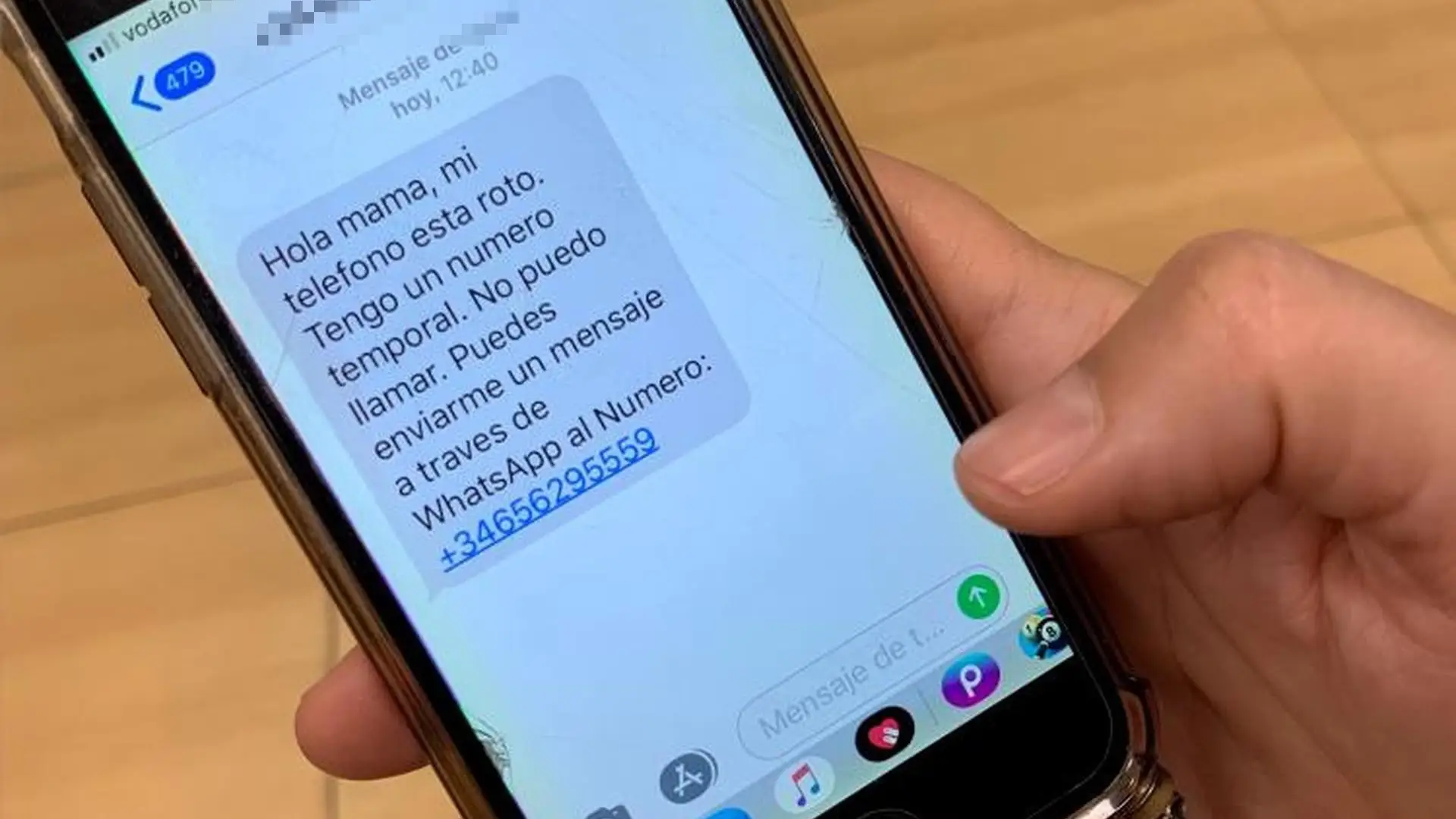 Imagen del mensaje que, presuntamente, enviaban los estafadores Imagen del mensaje que, presuntamente, enviaban los estafadores