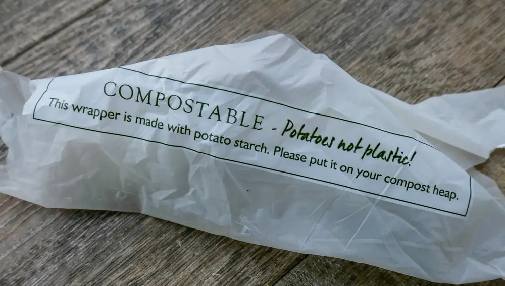 Bolsa biodegradable fabricada con patata