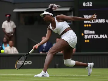 Venus Williams en su partido de primera ronda en Wimbledon Venus Williams en su partido de primera ronda en Wimbledon