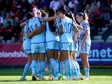 La 'Roja' celebra uno de los goles contra Dinamarca La 'Roja' celebra uno de los goles contra Dinamarca