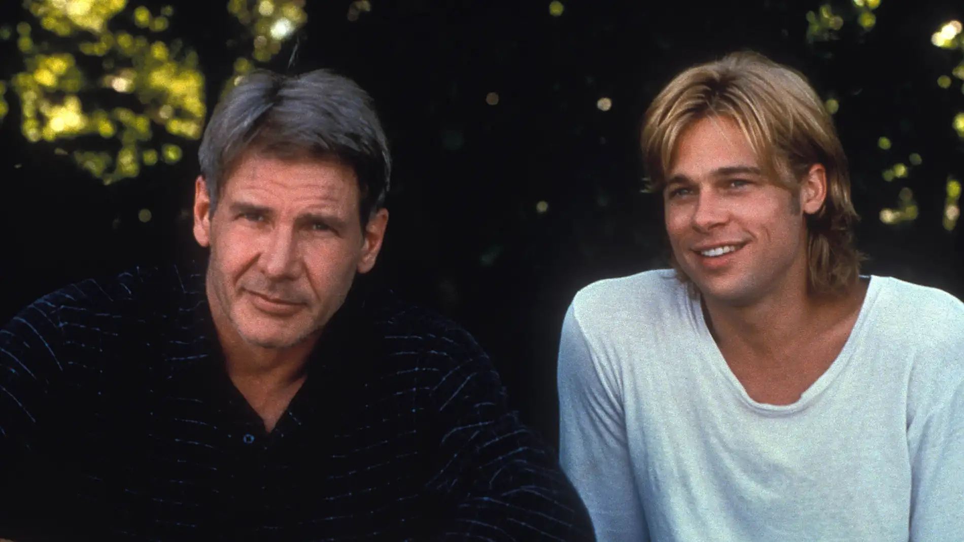 Harrison Ford y Brad Pitt en la época en la que rodaron 'La sombra del diablo' 