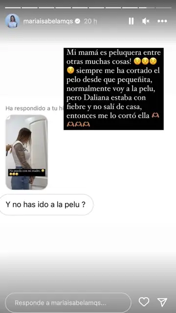 María Isabel aclara por qué su madre le ha cortado pelo María Isabel aclara por qué su madre le ha cortado pelo