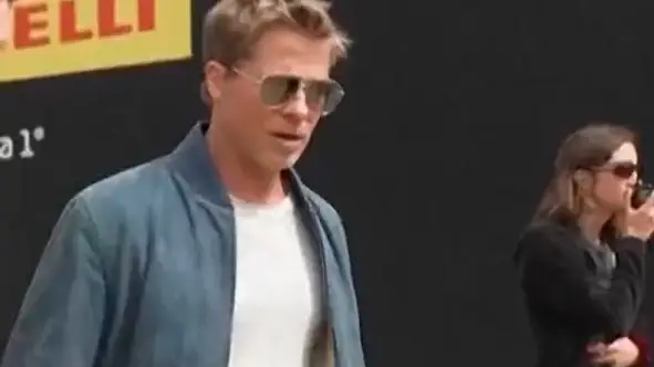 Brad Pitt llegando al circuito de Silverstone Brad Pitt llegando al circuito de Silverstone