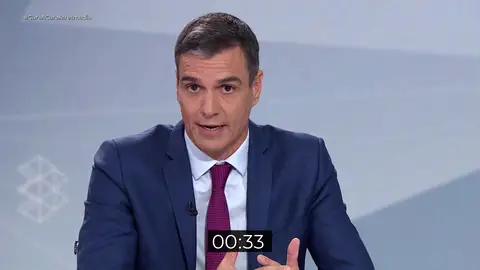 Pedro Sánchez El 'minuto de oro' de Pedro Sánchez durante el debate: “El 23J nos jugamos si entramos en un túnel del tiempo tenebroso"