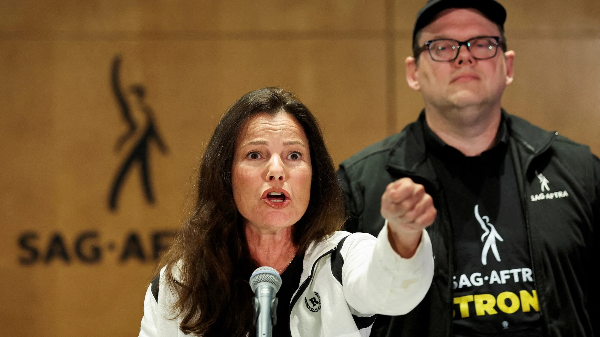La actriz Fran Drescher, presidenta del sindicato de actores de EE.UU. La actriz Fran Drescher, presidenta del sindicato de actores de EE.UU.