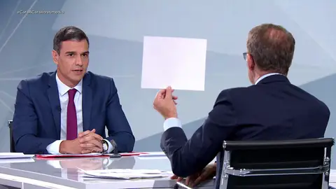 Pedro Sánchez ante Alberto Núñez Feijóo Pedro Sánchez ante Alberto Núñez Feijóo