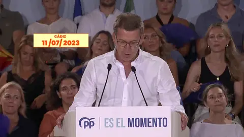 Feijóo mitin en Cádiz Antena 3