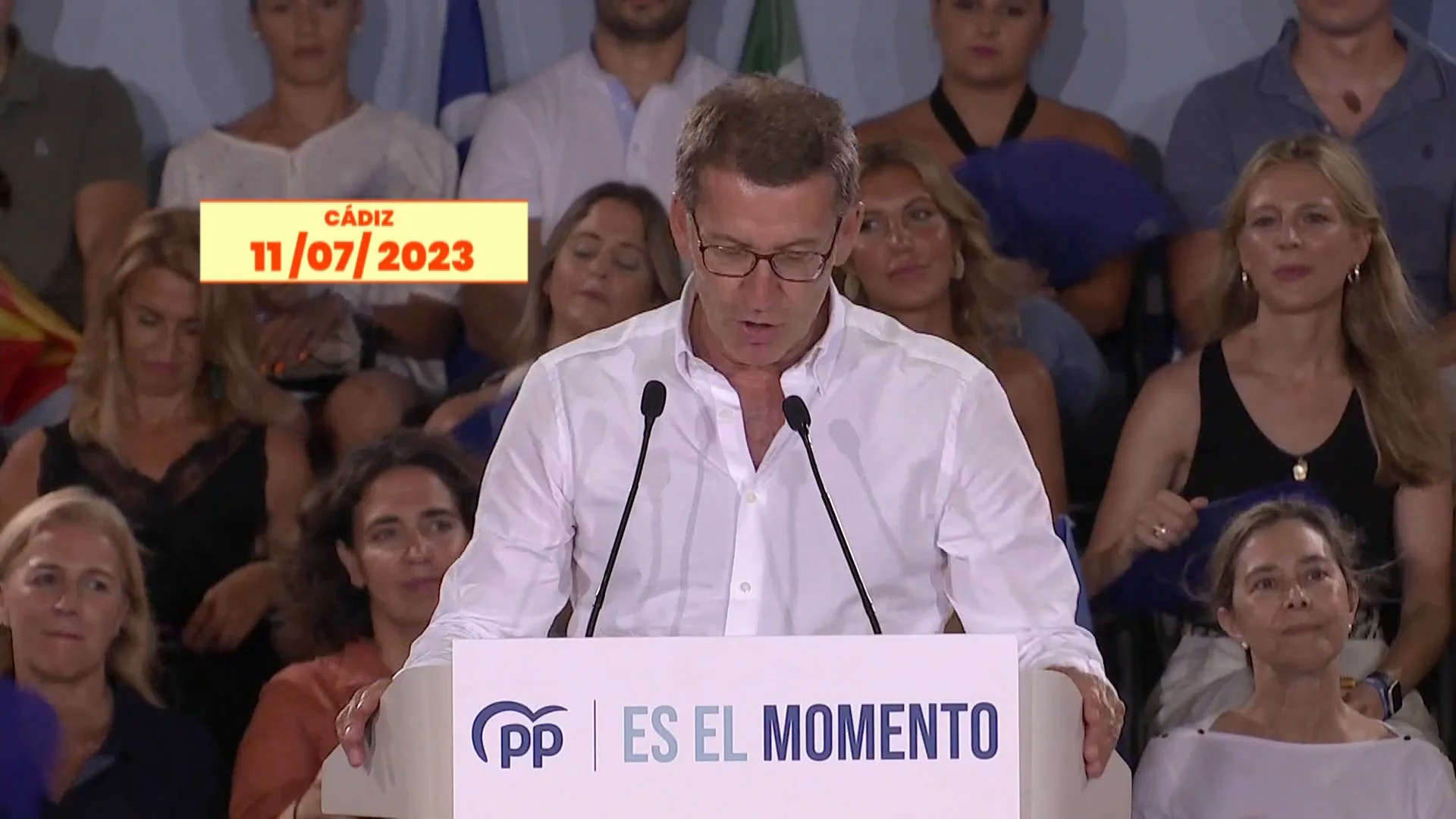 Feijóo mitin en Cádiz Antena 3