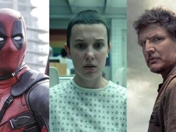 Ryan Reynolds en 'Deadpool', Millie Bobby Brown en 'Stranger Things' y Pedro Pascal en 'The last of us'