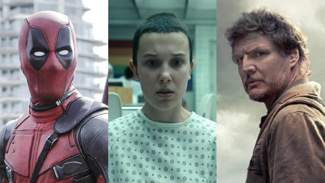 Ryan Reynolds en 'Deadpool', Millie Bobby Brown en 'Stranger Things' y Pedro Pascal en 'The last of us' Ryan Reynolds en 'Deadpool', Millie Bobby Brown en 'Stranger Things' y Pedro Pascal en 'The last of us'