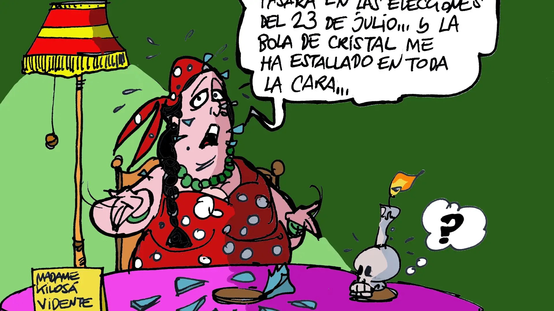 La vidente 'Madame Kilos&aacute;', en la vi&ntilde;eta gr&aacute;fica