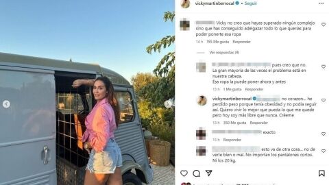 Vicky Martín Berrocal responde a los comentarios de su publicación