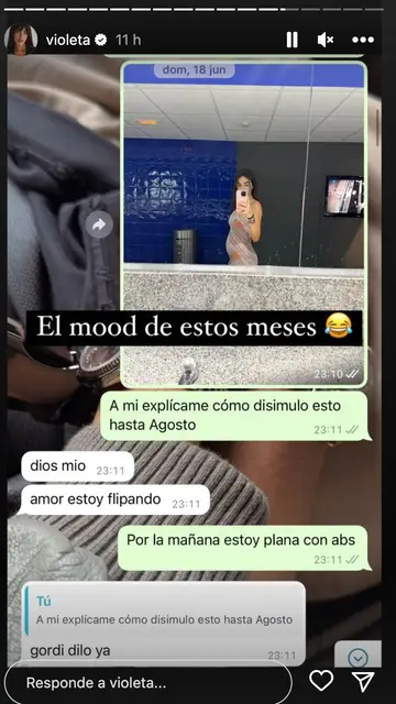Violeta Mangriñán se pregunta cómo ocultar su embarazo Violeta Mangriñán se pregunta cómo ocultar su embarazo