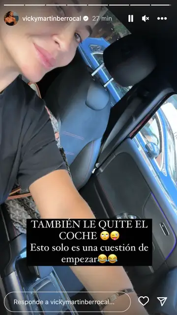 Vicky Martín Berrocal, en el coche de su hija Alba Díaz Vicky Martín Berrocal, en el coche de su hija Alba Díaz