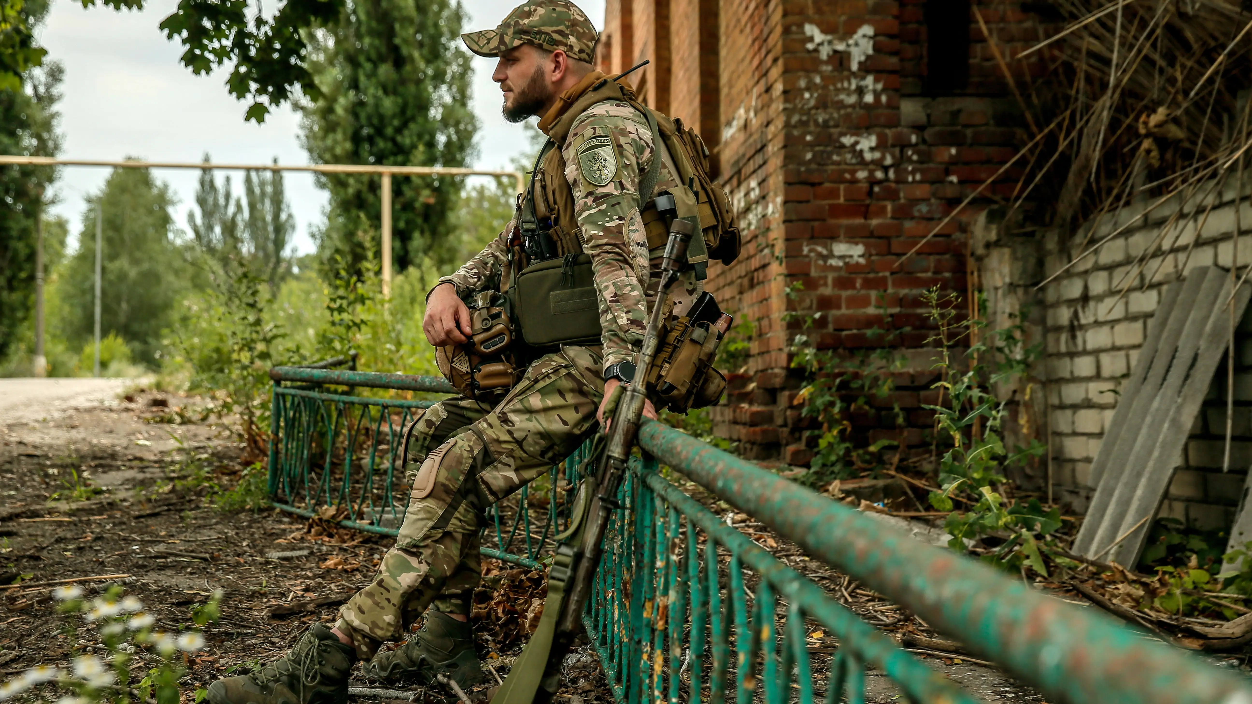 Soldado ucraniano en la regi&oacute;n de Donetsk, Ucrania