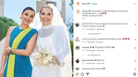 Soraya comenta en la publicación de su amiga Chenoa Soraya comenta en la publicación de su amiga Chenoa