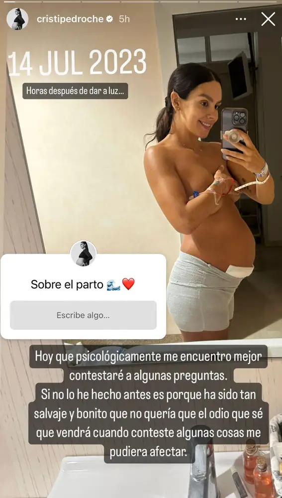 Cristina Pedroche realiza un preguntas y respuestas sobre su parto
