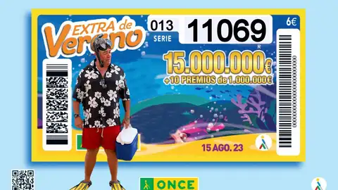Cartel del sorteo Extra de Verano con la imagen del 'buzo' del 23J Cartel del sorteo Extra de Verano con la imagen del 'buzo' del 23J
