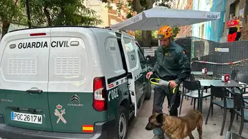 La unidad canina ayuda a encontrar al trabajador atrapado