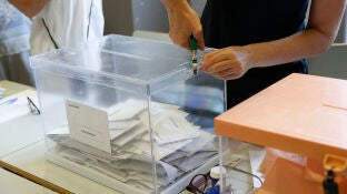 Un miembro de una mesa electoral
