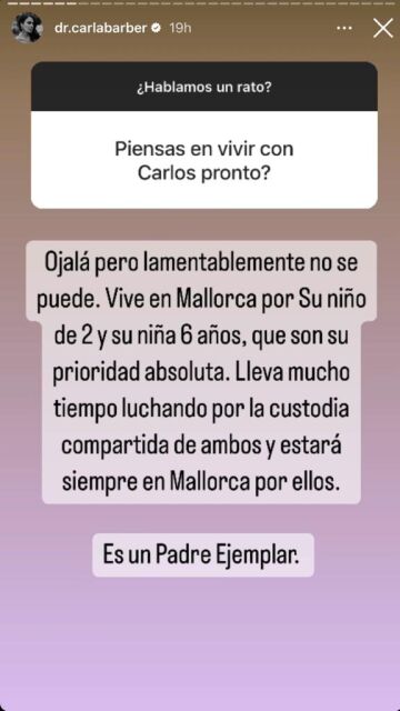 Carla Barber responde sobre la posibilidad de vivir con Carlos Rubí