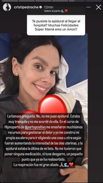 Cristina Pedroche confiesa si utilizó la epidural o no