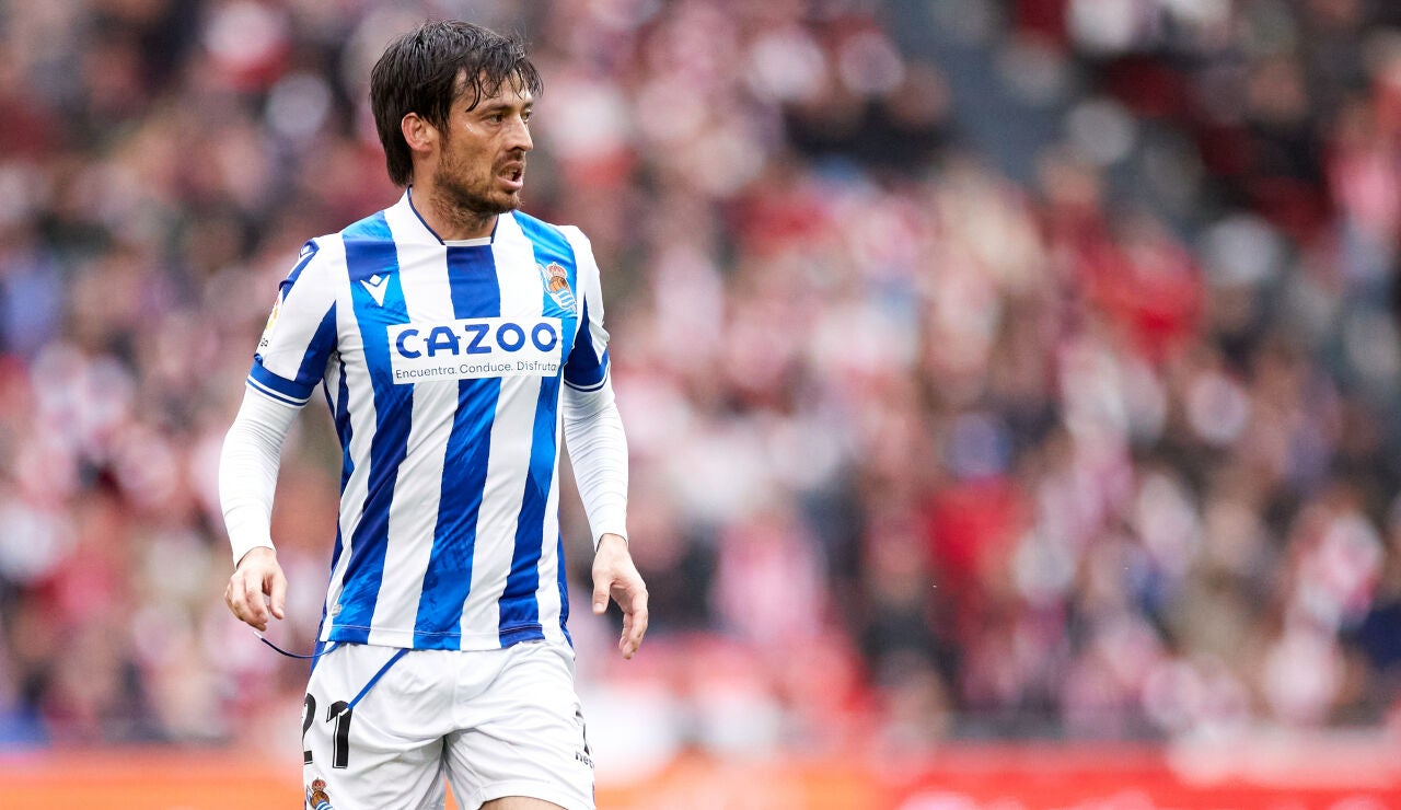 David Silva, durante un partido con la Real Sociedad