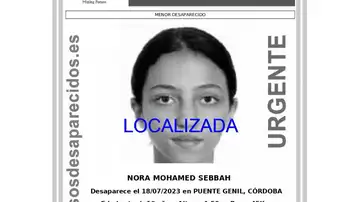 Cartel de desaparición de Nora Mohamed Sebbah Cartel de desaparición de Nora Mohamed Sebbah