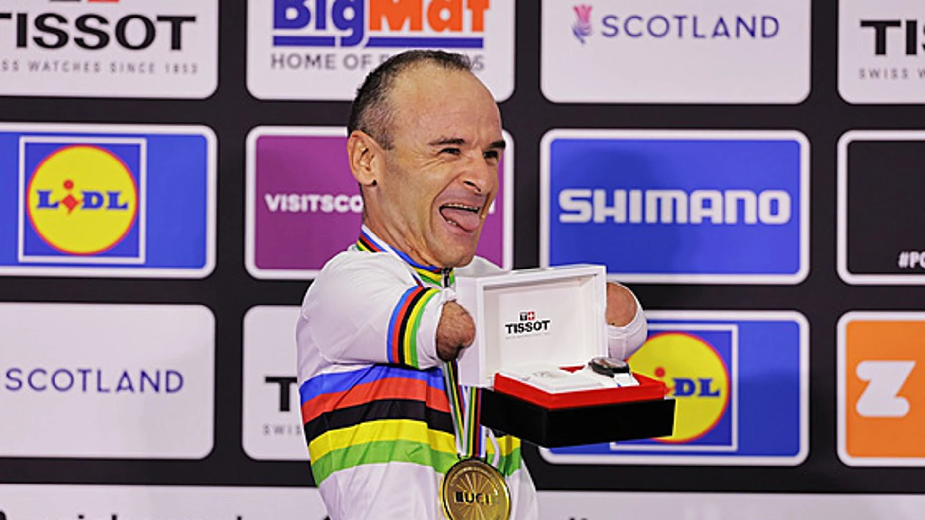 Ricardo Ten, en el podio de los Mundiales de ciclismo