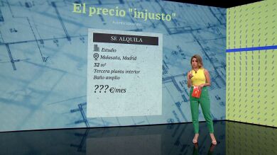 Piden 799 euros al mes por un estudio de 28m² útiles... ¡que tiene la cocina dentro de un armario!
