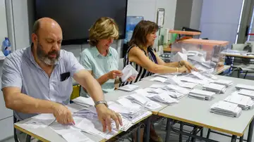 Recuento de votos en en unas elecciones 