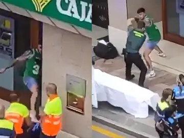 La pelea de un individuo con la Guardia Civil La pelea de un individuo con la Guardia Civil