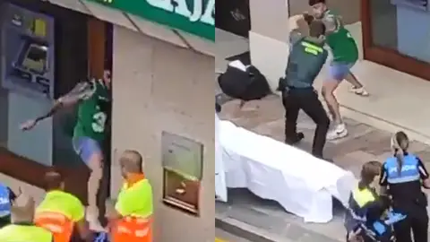 La pelea de un individuo con la Guardia Civil La pelea de un individuo con la Guardia Civil