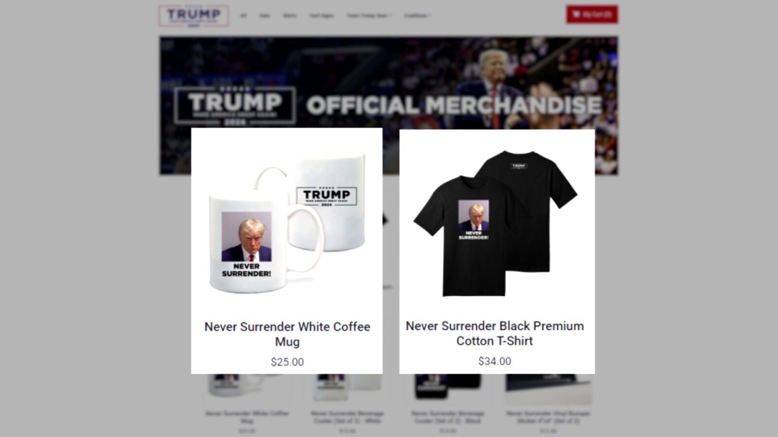 Donald Trump gana 50 millones de dólares a base de camisetas y tazas: así saca beneficio de su foto como preso