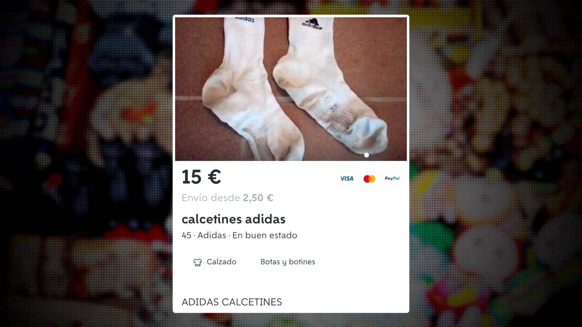 Anuncio de venta de calcetines de segunda mano Antena 3 Noticias