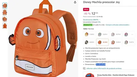 Mochila Nemo de Pixar Mochila Nemo de Pixar