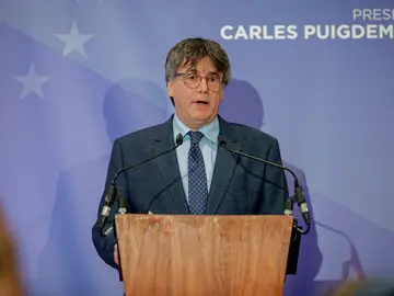 Carles Puigdemont en la rueda de prensa