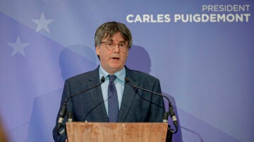 Carles Puigdemont en la rueda de prensa