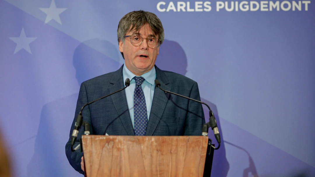 Carles Puigdemont en la rueda de prensa