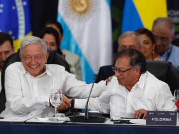 El presidente de México, Andrés Manuel López Obrador, y su similar de Colombia, Gustavo Petro