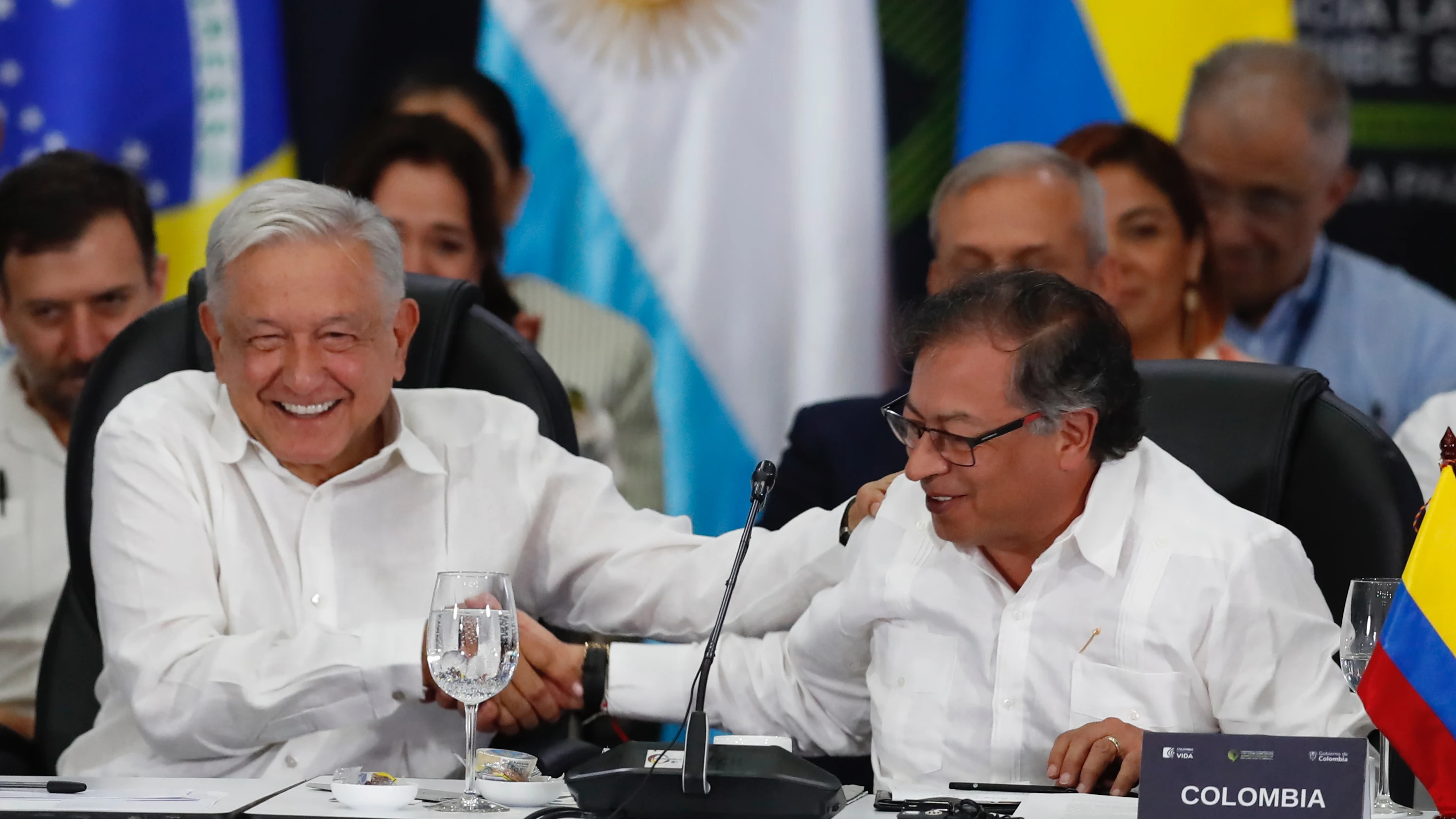 El presidente de México, Andrés Manuel López Obrador, y su similar de Colombia, Gustavo Petro El presidente de México, Andrés Manuel López Obrador, y su similar de Colombia, Gustavo Petro