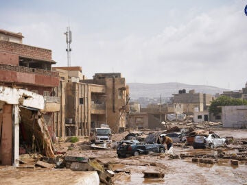 Los destrozos en la ciudad de Derna, la más afectada por las lluvias torrenciales