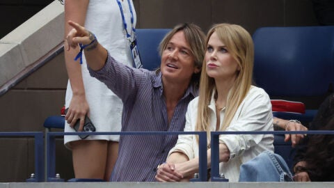 Nicole Kidman junto a su marido Keith Urban en el US Open
