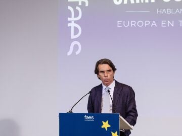 José María Aznar durante una conferencia